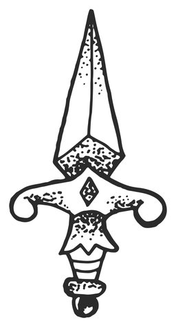 Adaga ornamentada em blackwork